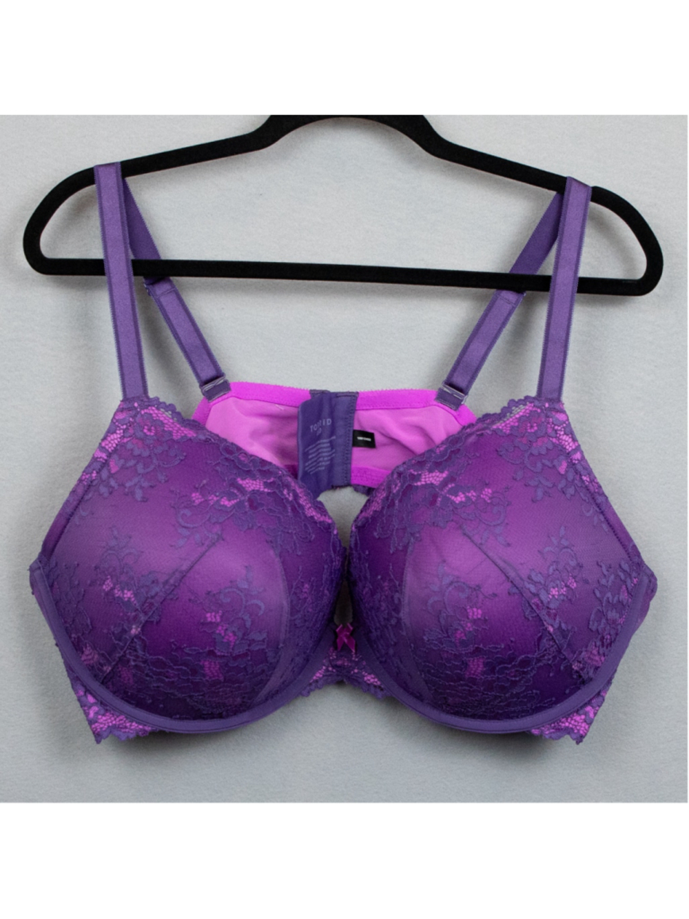 Torrid purple lace push up plunge bra-48D